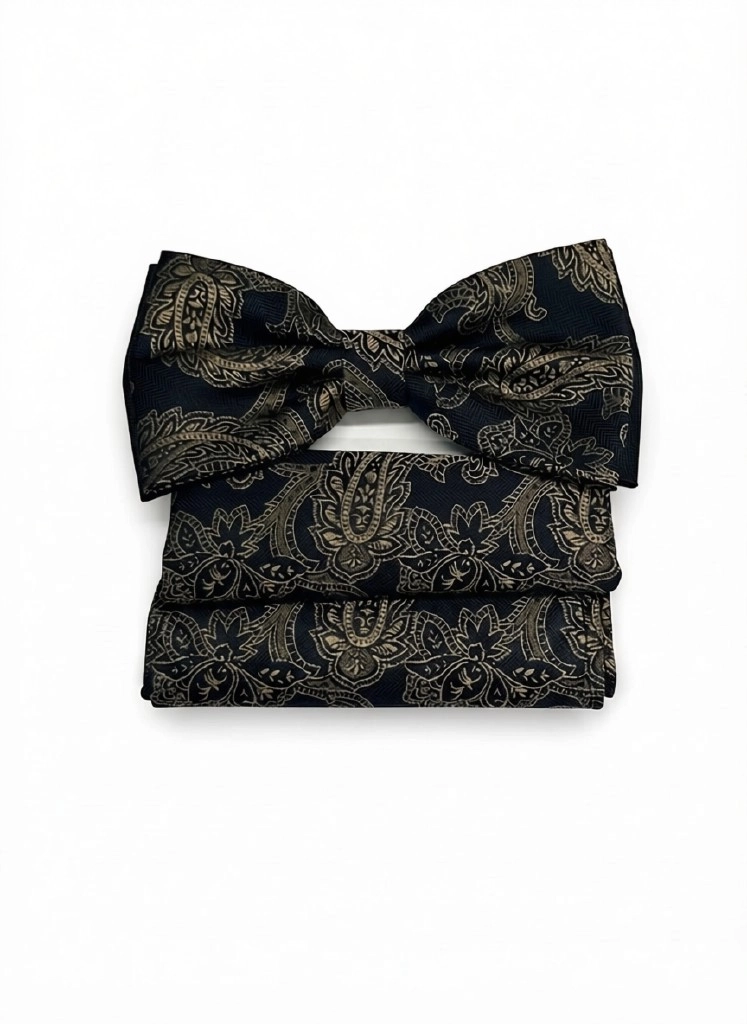 Pánsky motýlik BLACK GOLD HERITAGE s vreckovkou
