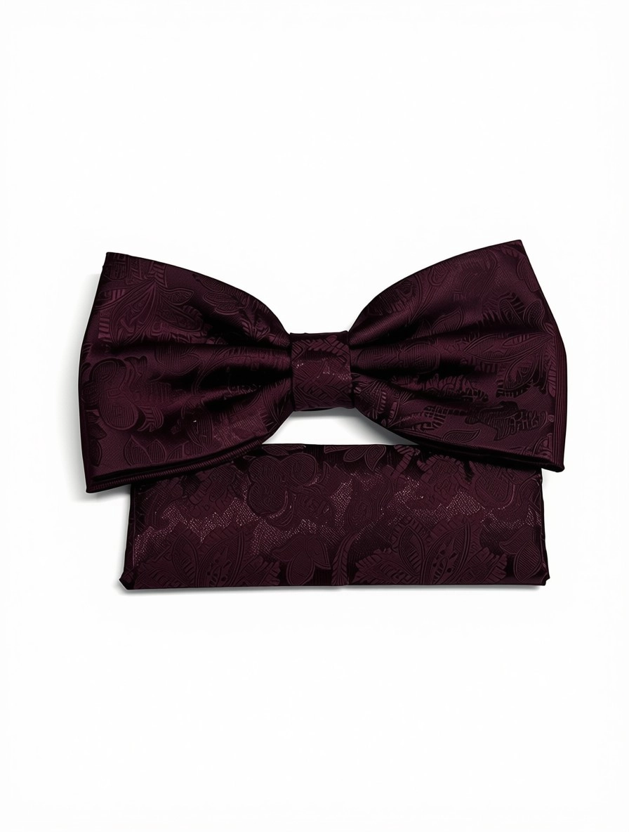 Pánsky motýlik BURGUNDY CLASSIC s vreckovkou