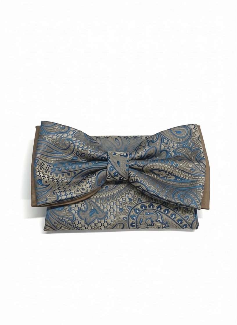 Pánsky motýlik SAND BLUE ROYAL s vreckovkou