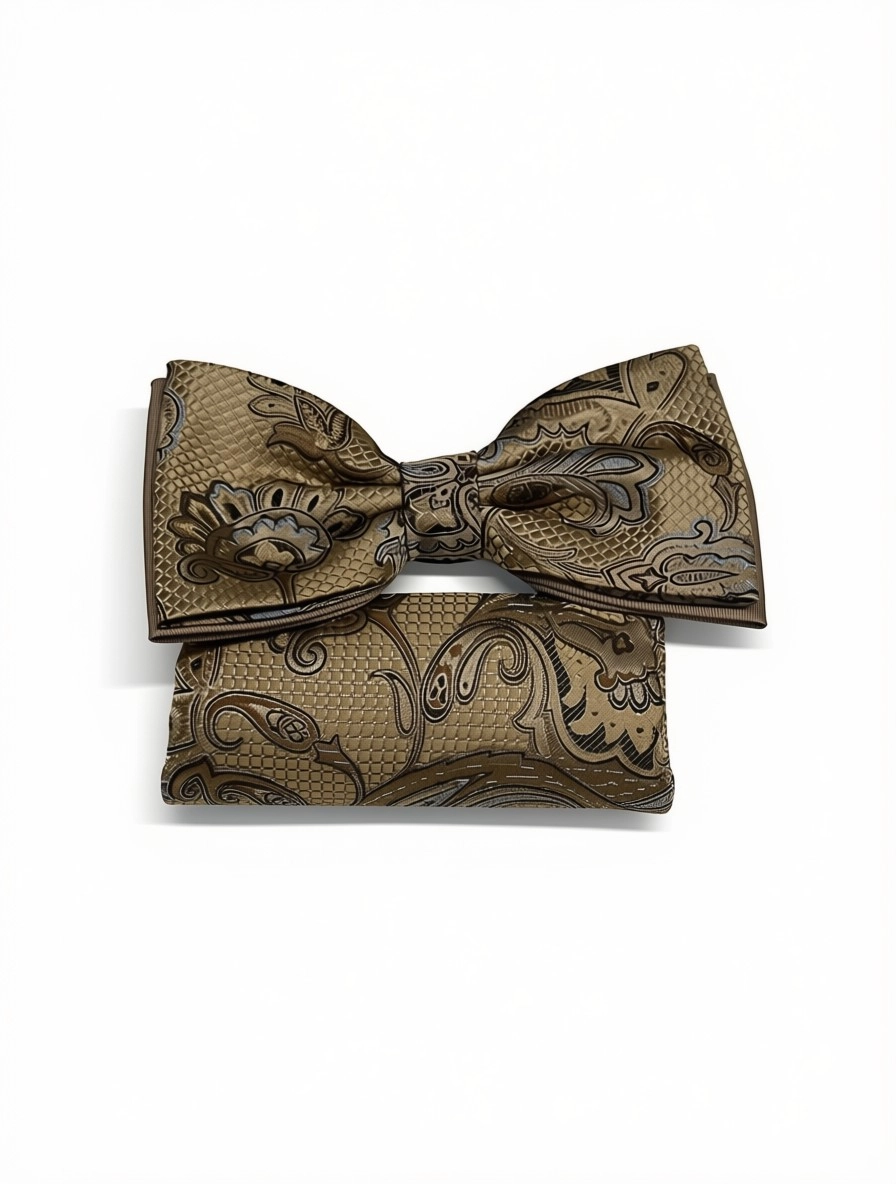 Pánsky motýlik GOLDEN SAND ORNAMENT s vreckovkou