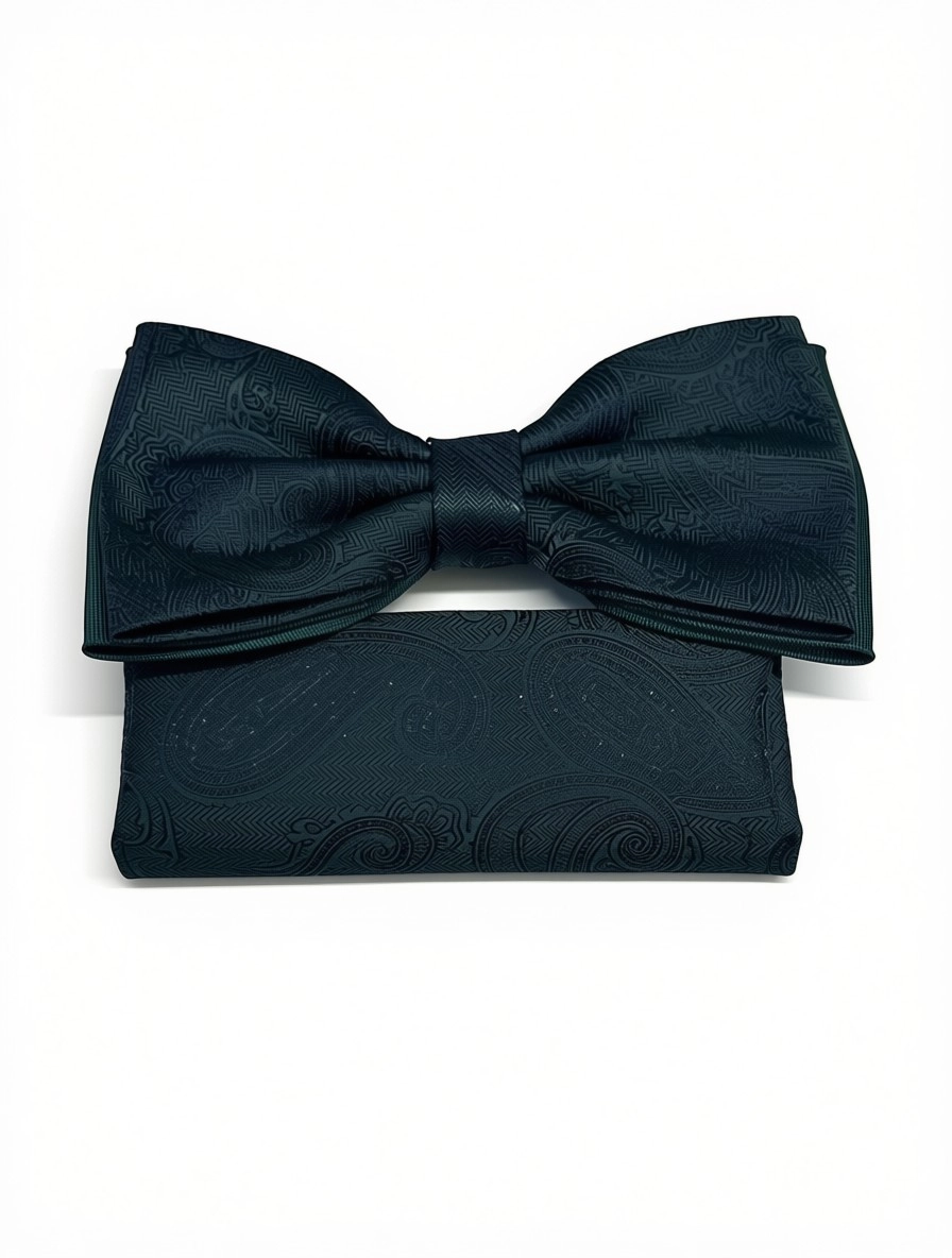 Pánsky motýlik EMERALD DARK s vreckovkou