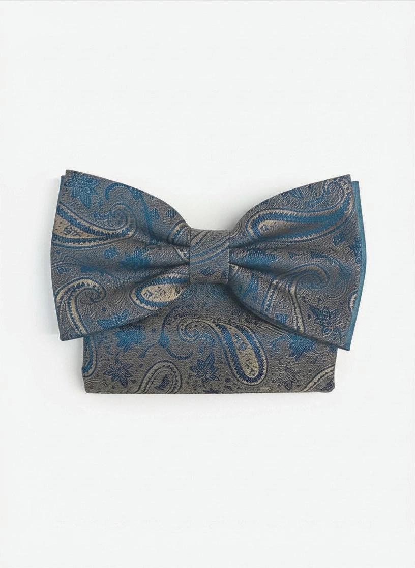 Pánsky motýlik BLUE METALLIC ORNAMENT s vreckovkou