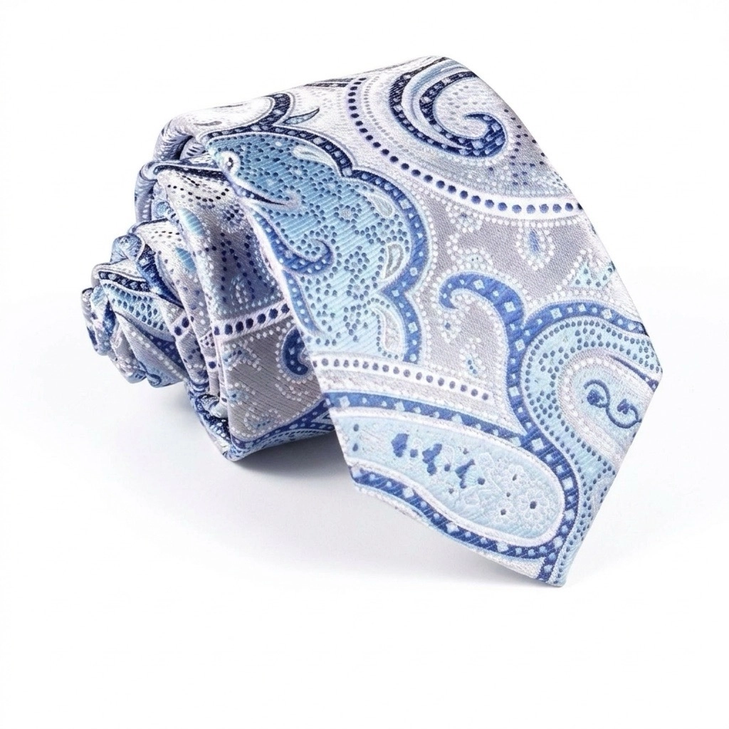 Pánska kravata ICE BLUE PAISLEY